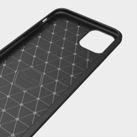 iPhone 11 Cover Schutzhülle TPU Silikon Textur/Carbon Design Schwarz