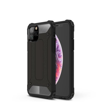 iPhone 11 Pro Cover Schutzhülle TPU Silikon/PC Carbon Design Schwarz