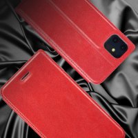 iPhone 11 Case Handytasche Ledertasche Standfunktion Retro DeLuxe Rot