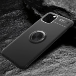 iPhone 11 Pro Max Schutzhülle TPU Silikon Metall Haltering Standfunktion Schwarz