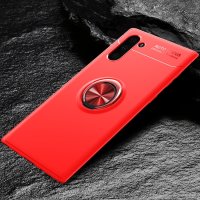 Samsung Galaxy Note10 Schutzhülle Silikon Metal Haltering Standfunktion Rot