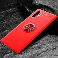 Samsung Galaxy Note10+ Schutzhülle Silikon Metal Haltering Standfunktion Rot