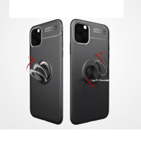 iPhone 11 Cover Schutzhülle TPU Silikon Metal Haltering Standfunktion Rot