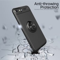 iPhone 6 & 6S Cover Schutzhülle TPU Silikon Metal Ring Standfunktion Rot