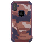 iPhone XS  iPhone X Schutzhülle TPU Silikon/PC Kombi Camouflage Motiv Braun
