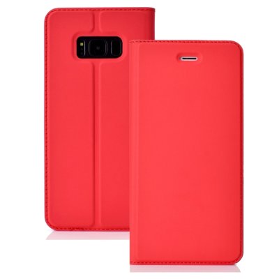 Samsung Galaxy S8 Case Handytasche Ledertasche Standfunktion DeLuxe Rot