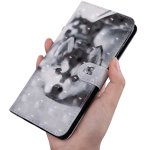 Samsung Galaxy A20e Handytasche Ledertasche Standfunktion 3D Husky Motiv