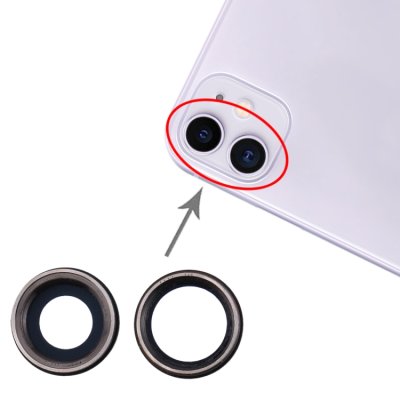 iPhone 11 Kamera Linse Objektiv Rück Modul Glas Abdeckung Schwarz Set