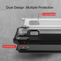 iPhone X / XS Cover Schutzhülle TPU Silikon/PC Carbon Design Rot