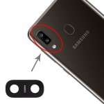 Samsung Galaxy A30 Kamera Linse Objektiv Glas Abdeckung Schwarz + Klebefolie