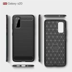 Samsung Galaxy S20 Schutzhülle TPU Silikon Textur/Carbon Design Schwarz