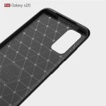 Samsung Galaxy S20 Schutzhülle TPU Silikon Textur/Carbon Design Schwarz