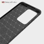 Samsung Galaxy S20 Ultra Schutzhülle TPU Silikon Textur/Carbon Design Schwarz