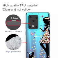 Samsung Galaxy S20 Ultra Schutzhülle TPU Silikon Transparent Blumenfrau Motiv