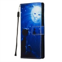 Samsung Galaxy S20 Case Handytasche Ledertasche Standfunktion Katzen/Mond Motiv