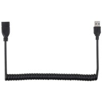 USB 2.0 & USB 3.0 auf USB 3.0 Spiral Ladekabel Datenkabel 30-150 cm Schwarz