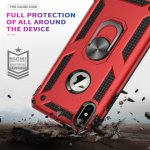 iPhone XS Max Cover Schutzhülle TPU/PC Kombi Metal Ring Standfunktion Rot