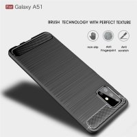 Samsung Galaxy A51 Cover Schutzhülle TPU Silikon Textur/Carbon Schwarz
