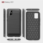 Samsung Galaxy A51 Cover Schutzhülle TPU Silikon Textur/Carbon Schwarz