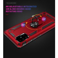 Samsung Galaxy A51 Cover Schutzhülle TPU/PC Kombi Metal Ring Standfunktion Rot