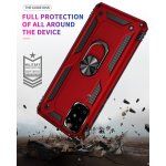 Samsung Galaxy A71 Cover Schutzhülle TPU/PC Kombi Metal Ring Standfunktion Rot