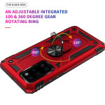 Huawei P40 Cover Schutzhülle TPU/PC Kombi Metal Ring Standfunktion Rot
