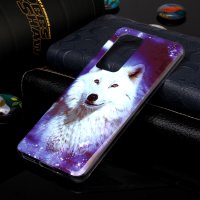 Huawei P40 Pro Cover Schutzhülle TPU Silikon leuchtenden Wolf Motiv