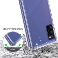 Samsung Galaxy A41 Cover Schutzhülle TPU Silikon Acrylglas Kombi Transparent