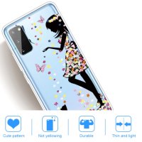 Samsung Galaxy A41 Cover Schutzhülle TPU Silikon Transparent Blumenfrau Motiv