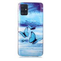 Samsung Galaxy A71 Cover Schutzhülle TPU Silikon leuchtenden Schmetterling Motiv