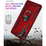Samsung Galaxy A41 Cover Schutzhülle TPU/PC Kombi Metallring Standfunktion Rot