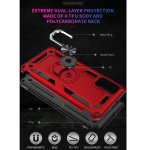 Samsung Galaxy A41 Cover Schutzhülle TPU/PC Kombi Metallring Standfunktion Rot