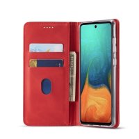 Samsung Galaxy A41 Case Handytasche Ledertasche Standfunktion DeLuxe Rot