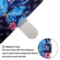 iPhone 12 mini Handytasche Ledertasche Fotofach 3D Schmetterling Motiv