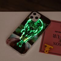iPhone 12 Pro Max Cover Schutzhülle TPU Silikon leuchtenden wilder Wolf Motiv