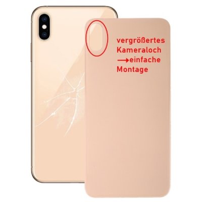 iPhone XS Max Akkufachdeckel Backcover Kameraloch Gross Ersatzteil Gold