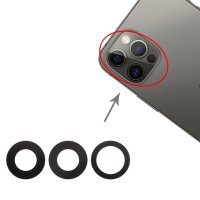 iPhone 12 Pro Kamera Linsen Glas Ring Schwarz Set