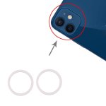 iPhone 12 mini Kamera Linsen Metallring Ring Set Ersatzteil Weiß