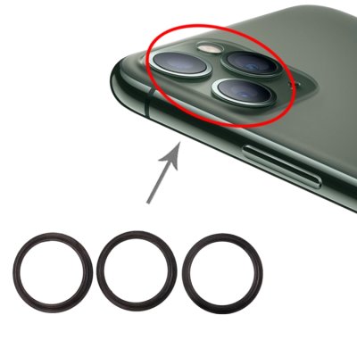 iPhone 11 Pro Kamera Linsen Metallring Ring Set Ersatzteil Schwarz