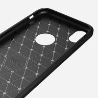 iPhone XR Cover Schutzhülle TPU Silikon Textur/Carbon Design Schwarz