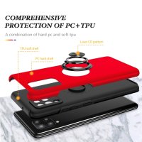 Samsung Galaxy A42 Schutzhülle TPU/PC Kombi Metallring Standfunktion