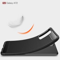Samsung Galaxy A72 Cover Schutzhülle TPU Silikon Textur/Carbon Design