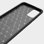 Samsung Galaxy A02s Cover Schutzhülle TPU Silikon Textur/Carbon Design Schwarz