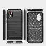 Samsung Galaxy Xcover 5 Schutzh&uuml;lle TPU Silikon Textur/Carbon Design Schwarz
