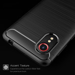 Samsung Galaxy Xcover 5 Schutzh&uuml;lle TPU Silikon Textur/Carbon Design Schwarz