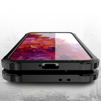 Samsung Galaxy S21 Cover Schutzh&uuml;lle TPU Silikon/PC Carbon Design Schwarz