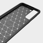 Samsung Galaxy S21 FE Cover Schutzhülle Silikon Textur/Carbon Design Schwarz