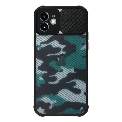 iPhone 13 Cover Schutzh&uuml;lle TPU Silikon/PC Kombi Camouflage Motiv