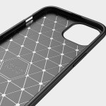 iPhone 13 Cover Schutzhülle TPU Silikon Textur/Carbon Design Schwarz