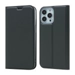 iPhone 13 Pro Case Handytasche Ledertasche Standfunktion DeLuxe Grau